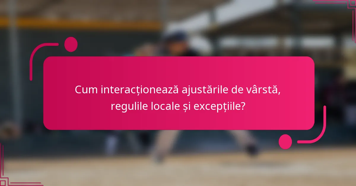 Cum interacționează ajustările de vârstă, regulile locale și excepțiile?